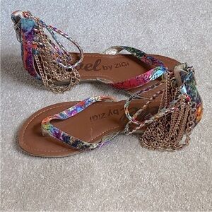 Multicolor Chain Sandals